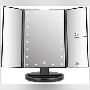 Tabletop Mount Trifold Lighted Vanity Mirror